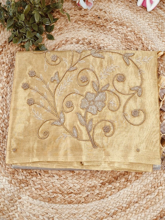 SUNEHRI LINEN TISSUE SILK SAREES