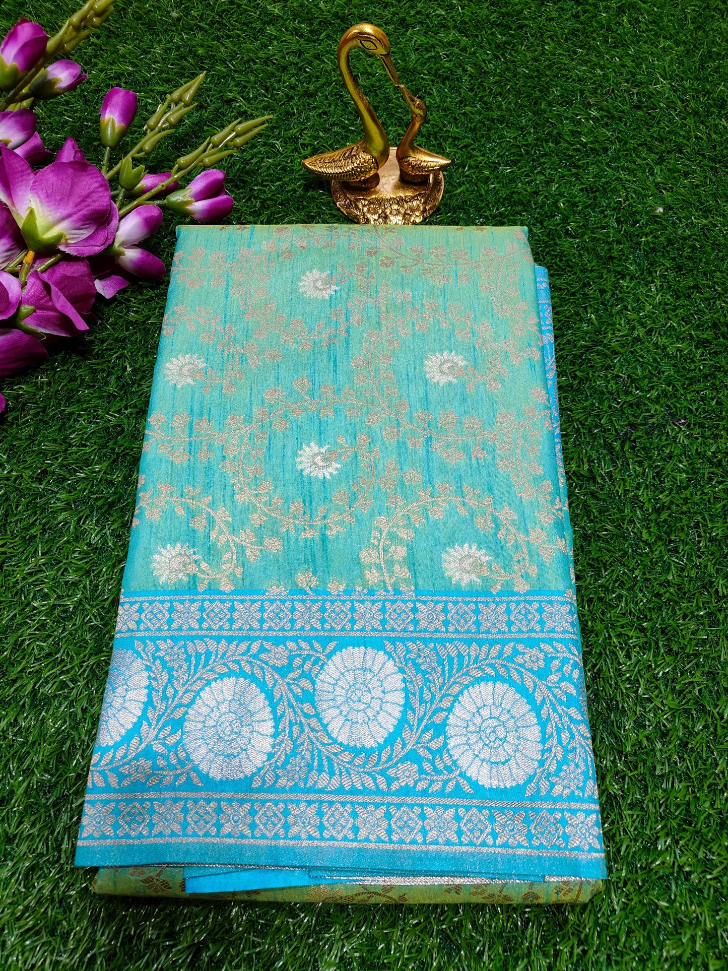 LIGHT GREEN KATAN SILK SAREE