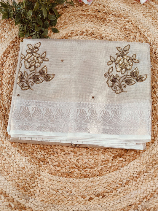 SUNEHRI CHEQUE KOTA TISSUE SAREES