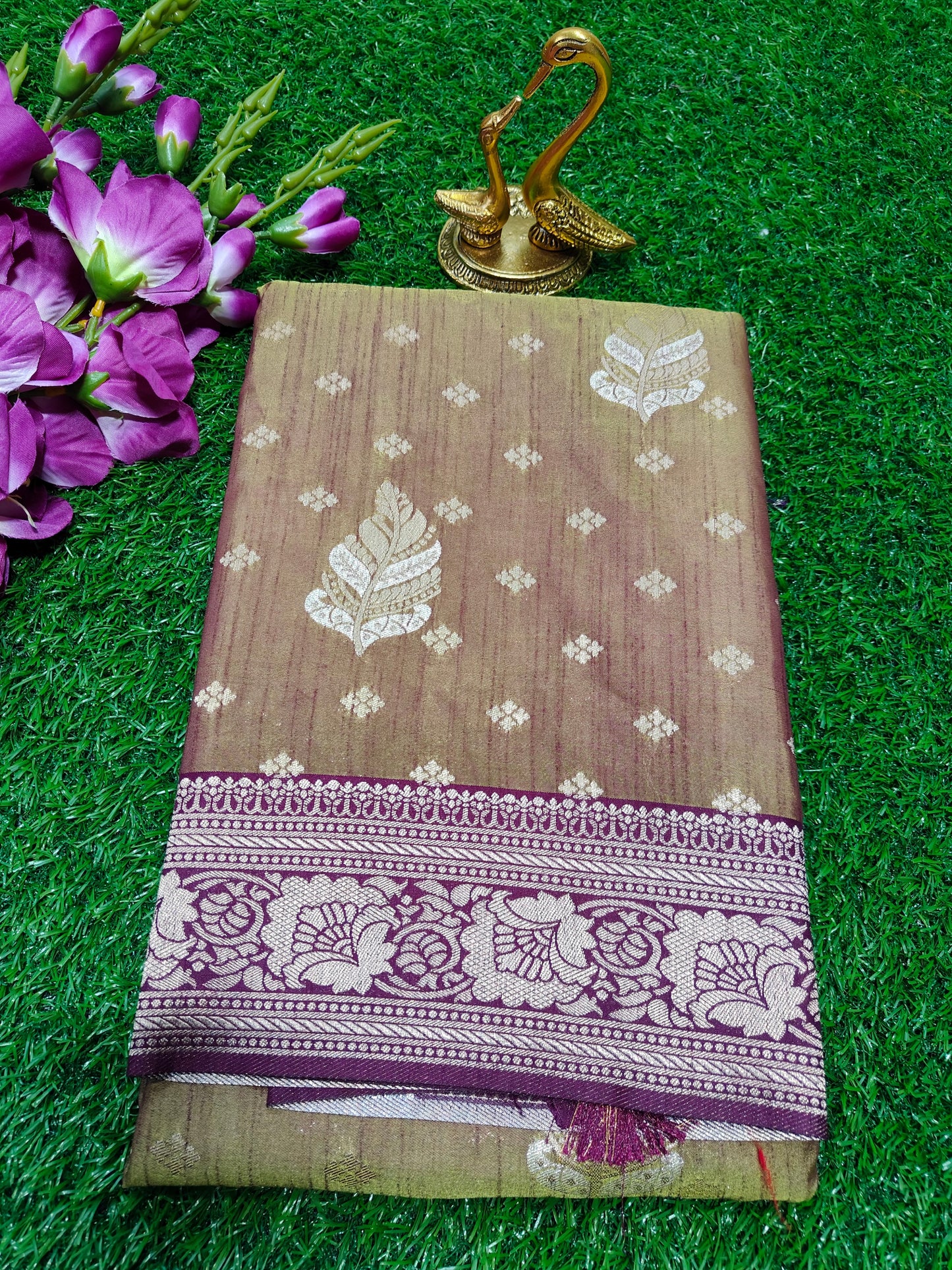 BROWN  KATAN SILK SAREE