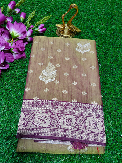 BROWN  KATAN SILK SAREE