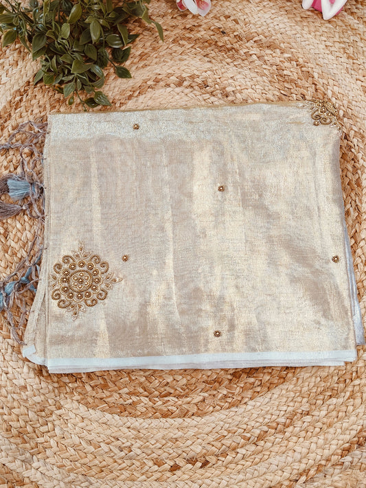 SUNEHRI LINEN TISSUE SILK SAREES