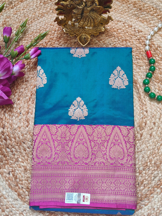 MAYURI PANKHI PURE KATAN SILK SAREE WITH ANTIQUE ZARI