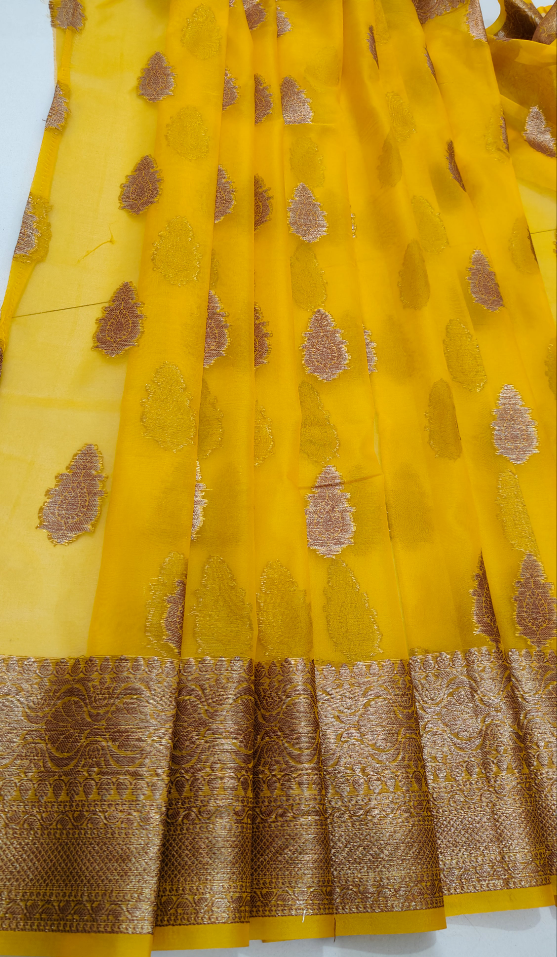 YELLOW KORA ORGANZA SILK