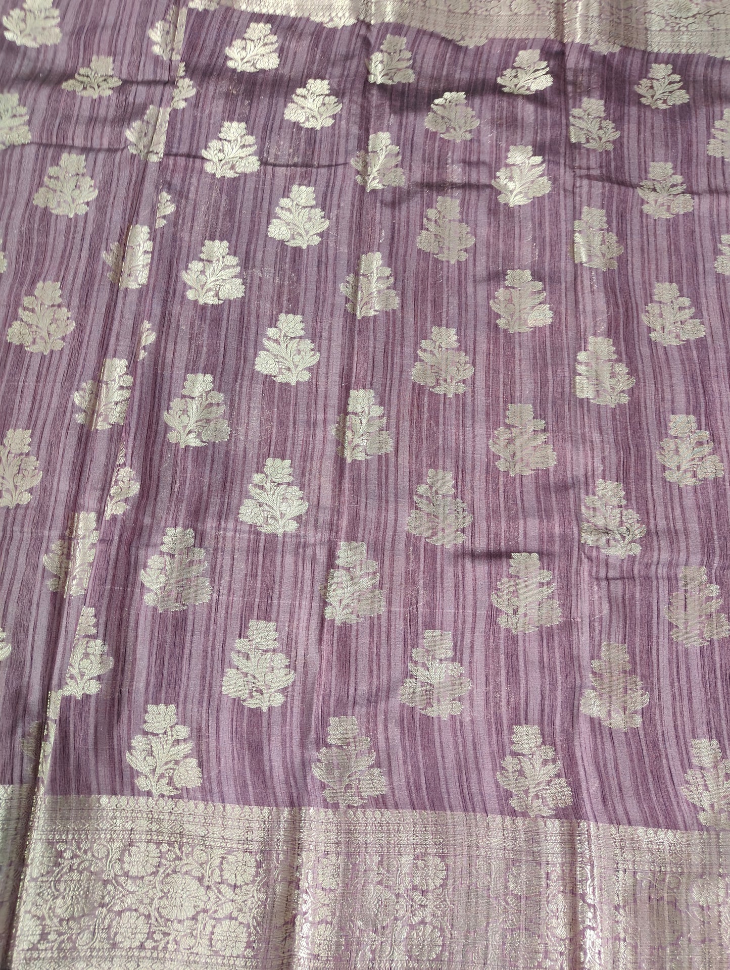 PURPLE SEMI TUSSER SILK SAREE WITH DIGITAL PRINT