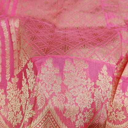 PINK SILK SAREE with SCOLAP BORDER