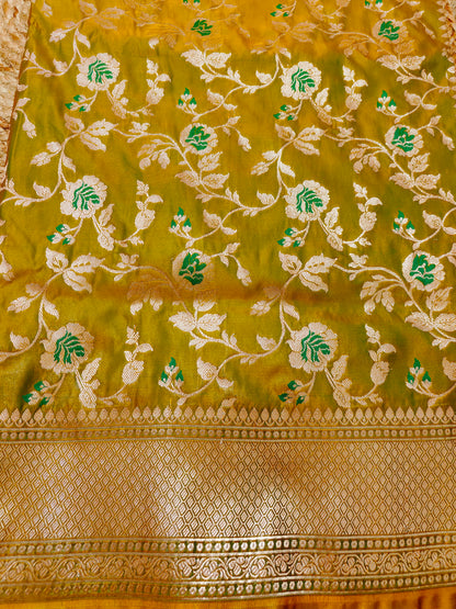 GREEN MASHRU KATAN SAREE
