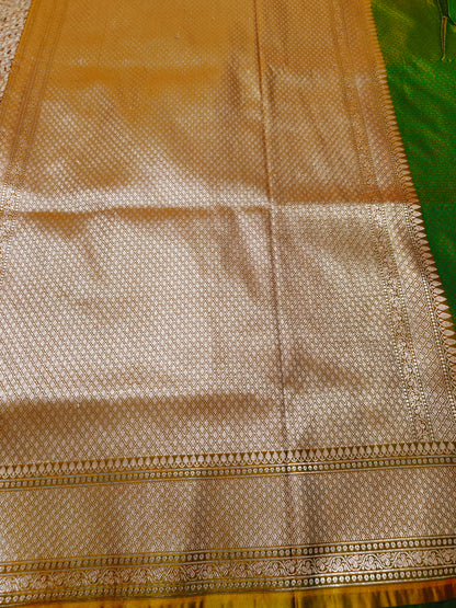 GREEN MASHRU KATAN SAREE