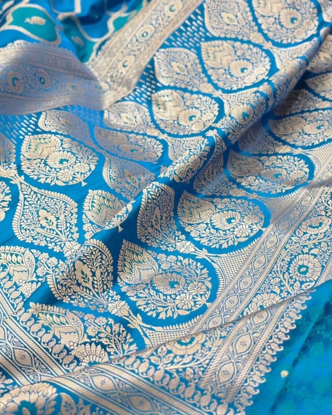 BLUE RANGKAT MASHRU KATAN SAREE