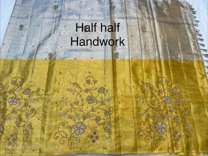 SUNEHRI LINEN TISSUE SILK SAREES