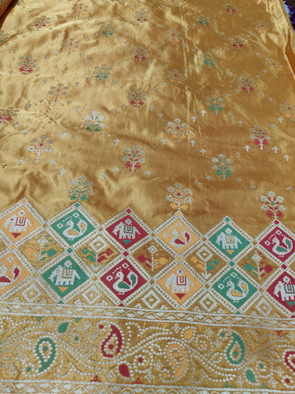 GOLDEN SOFT MASHRU KATAN SAREE