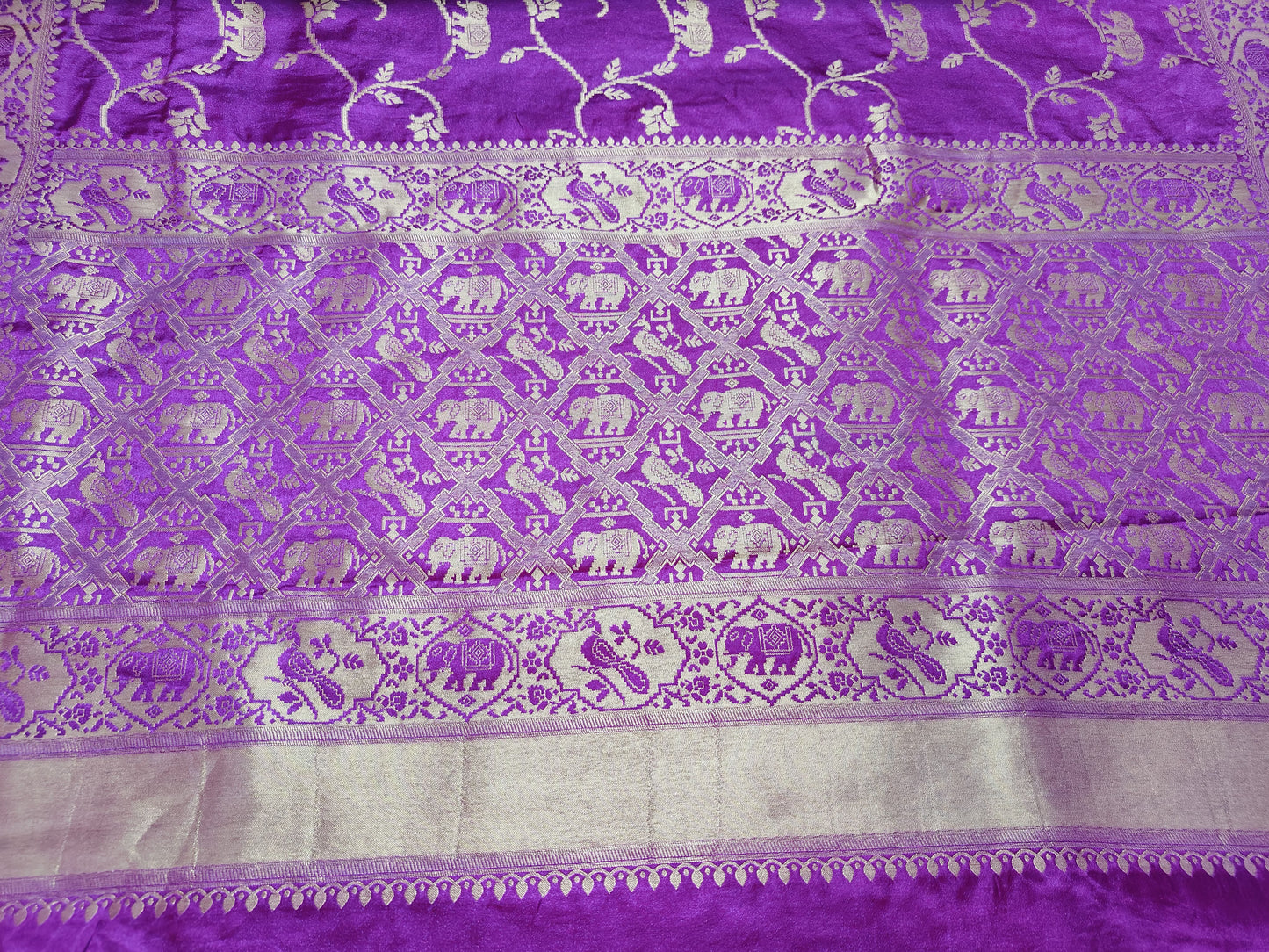 PURPLE GAJJI KATAN SAREE