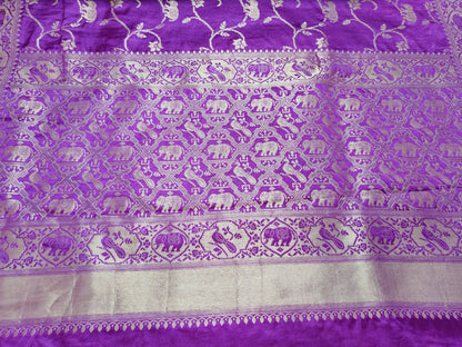 PURPLE GAJJI KATAN SAREE