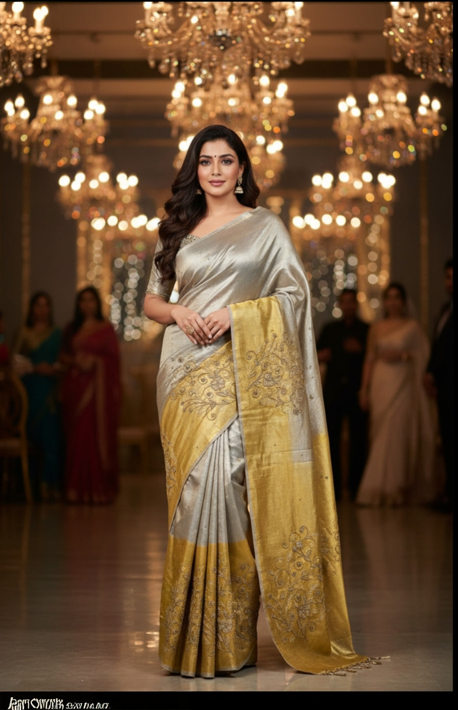 SUNEHRI LINEN TISSUE SILK SAREES