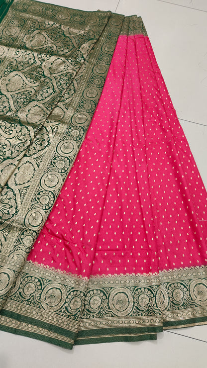 PINK MASHRU SILK SAREE