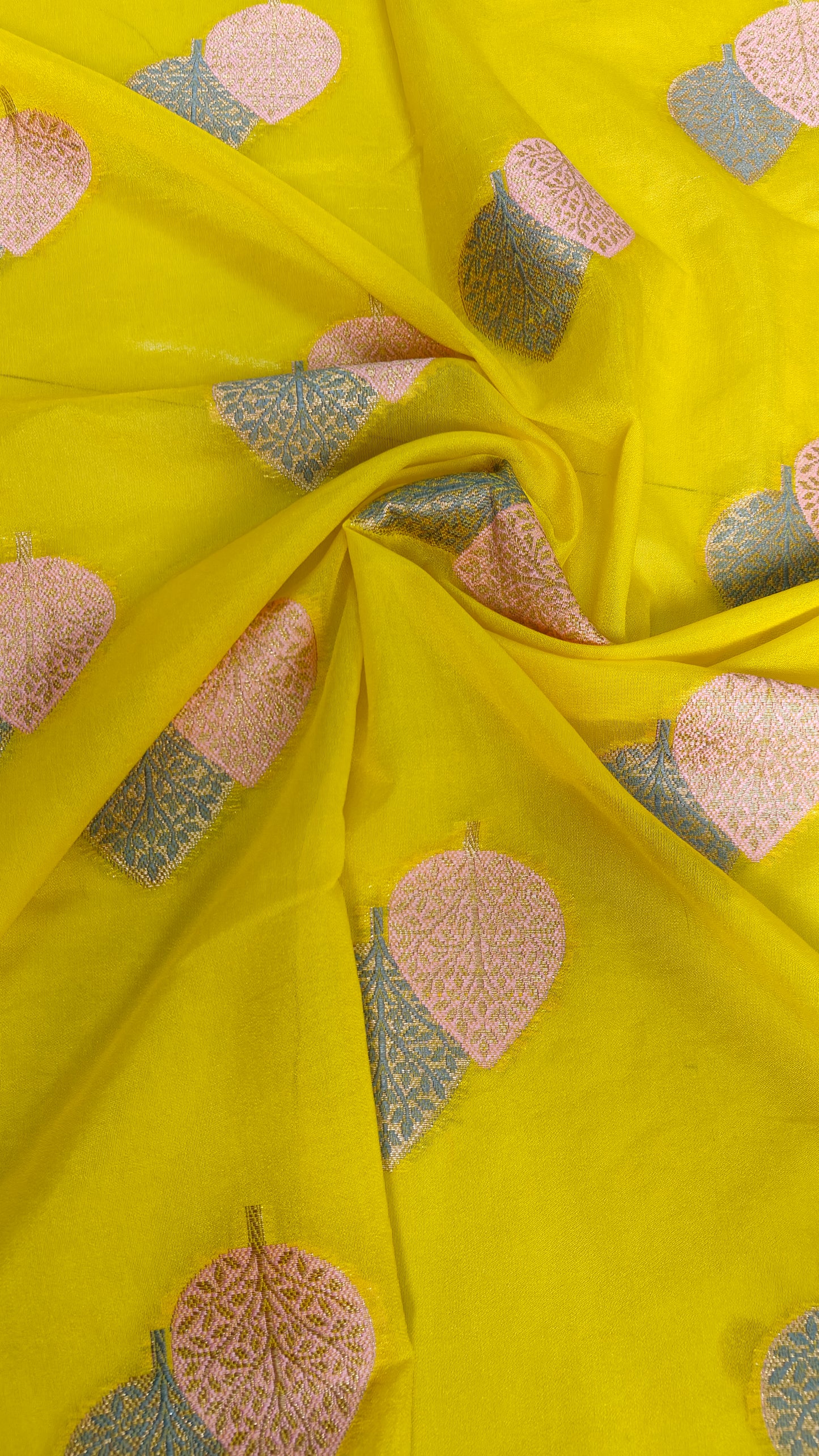 YELLOW SEMI GEORGETTE SILK SAREE