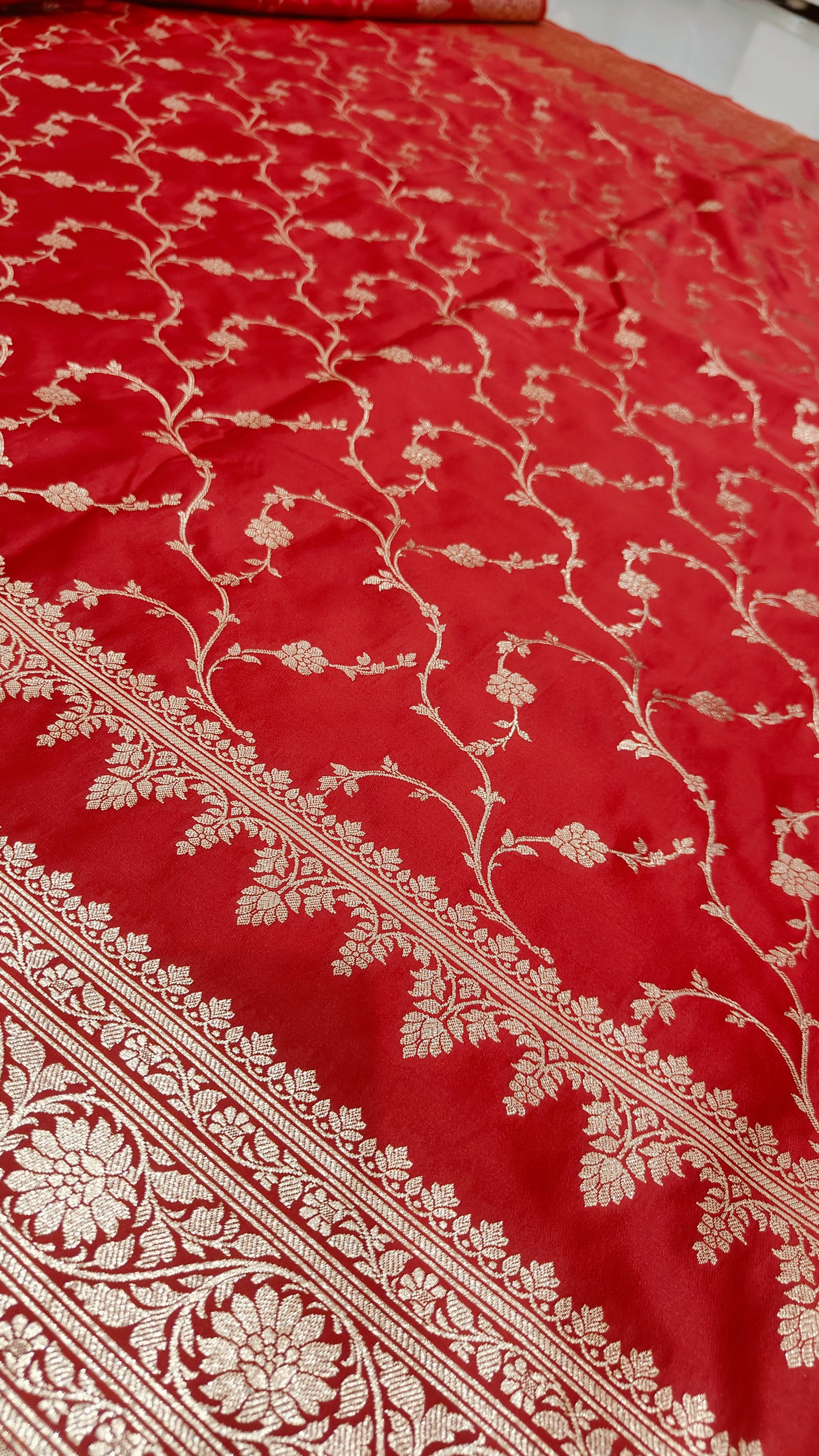RED PURE KATAN SILK SAREE