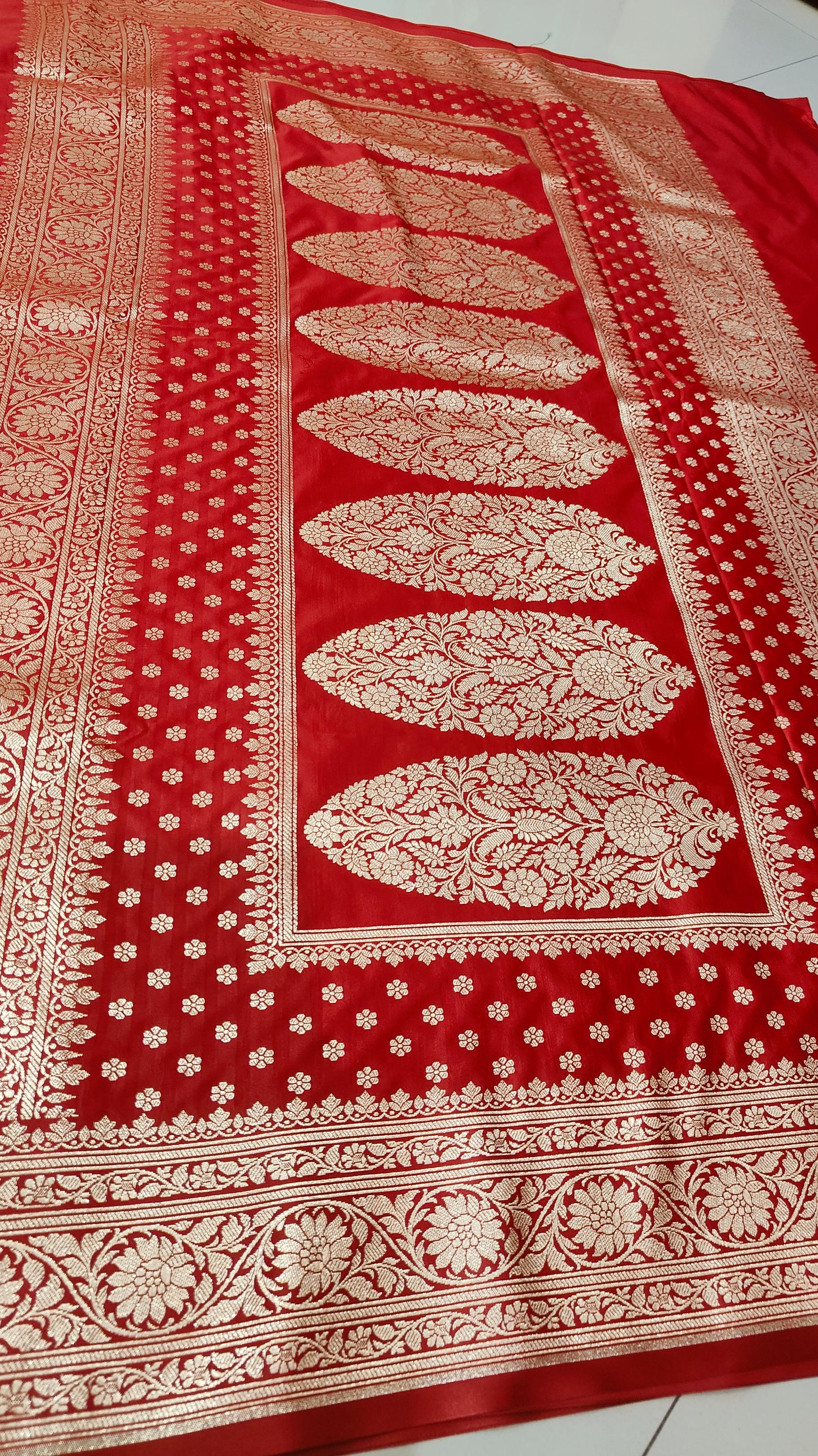 RED PURE KATAN SILK SAREE