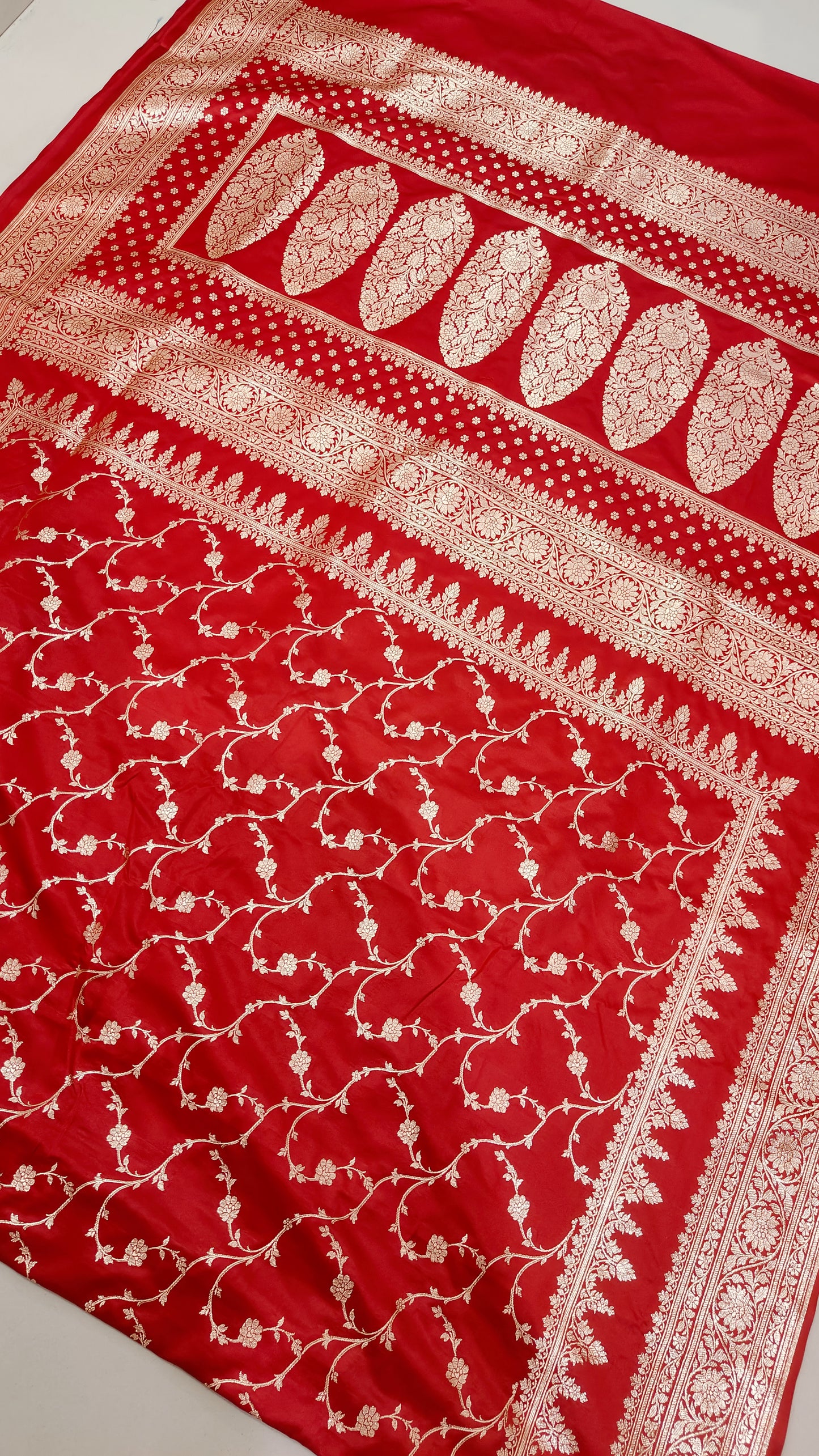RED PURE KATAN SILK SAREE