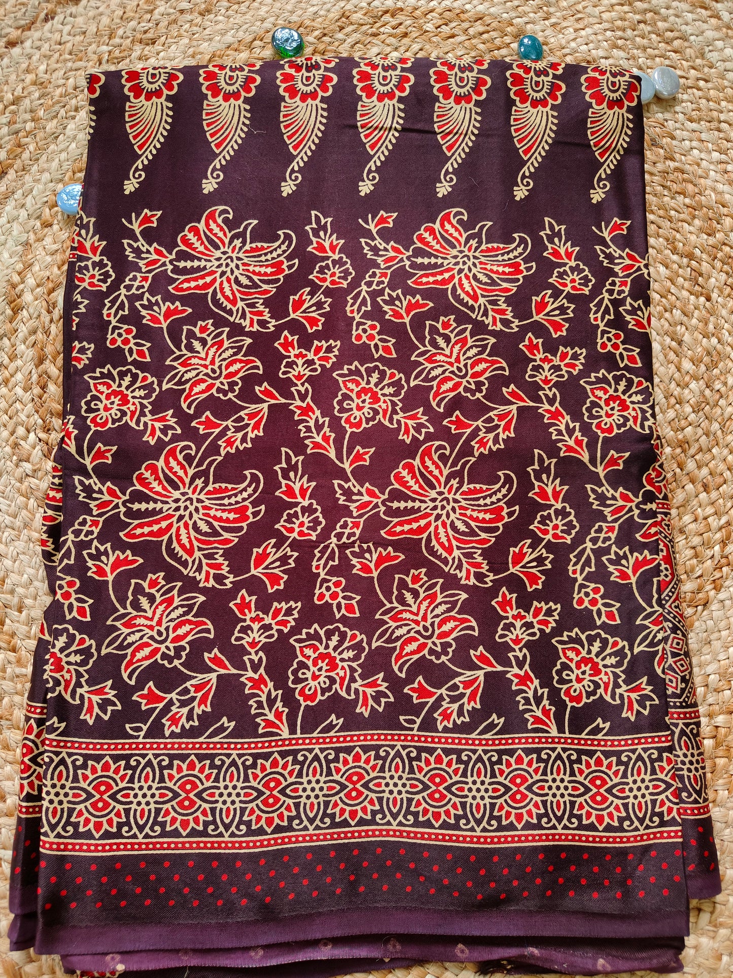 BURGANDY MODAL SILK SAREE