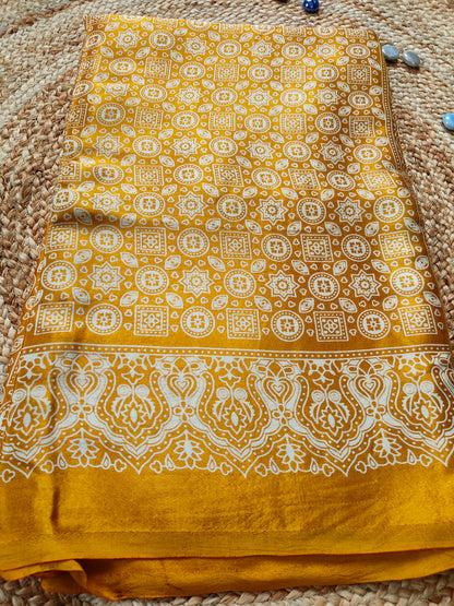 YELLOW MODAL SILK SAREE