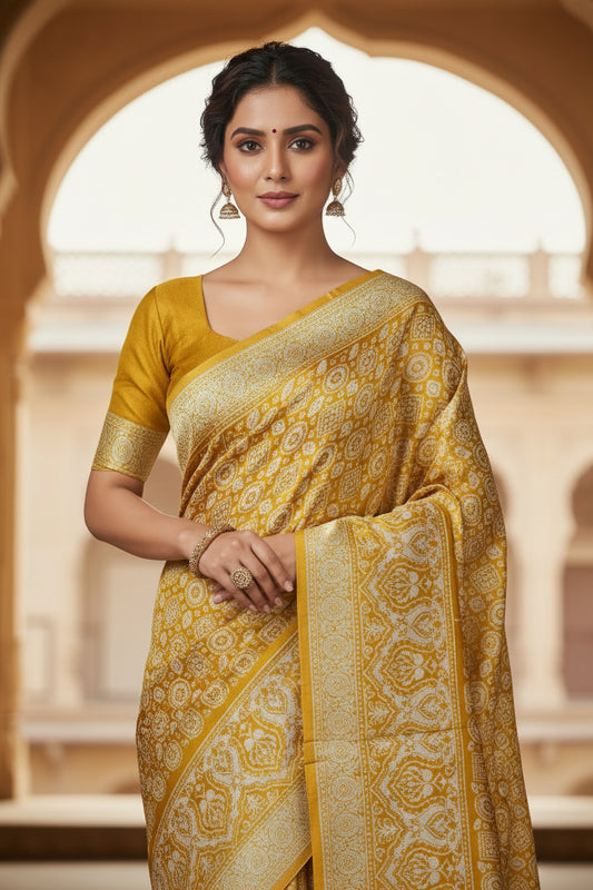 YELLOW MODAL SILK SAREE