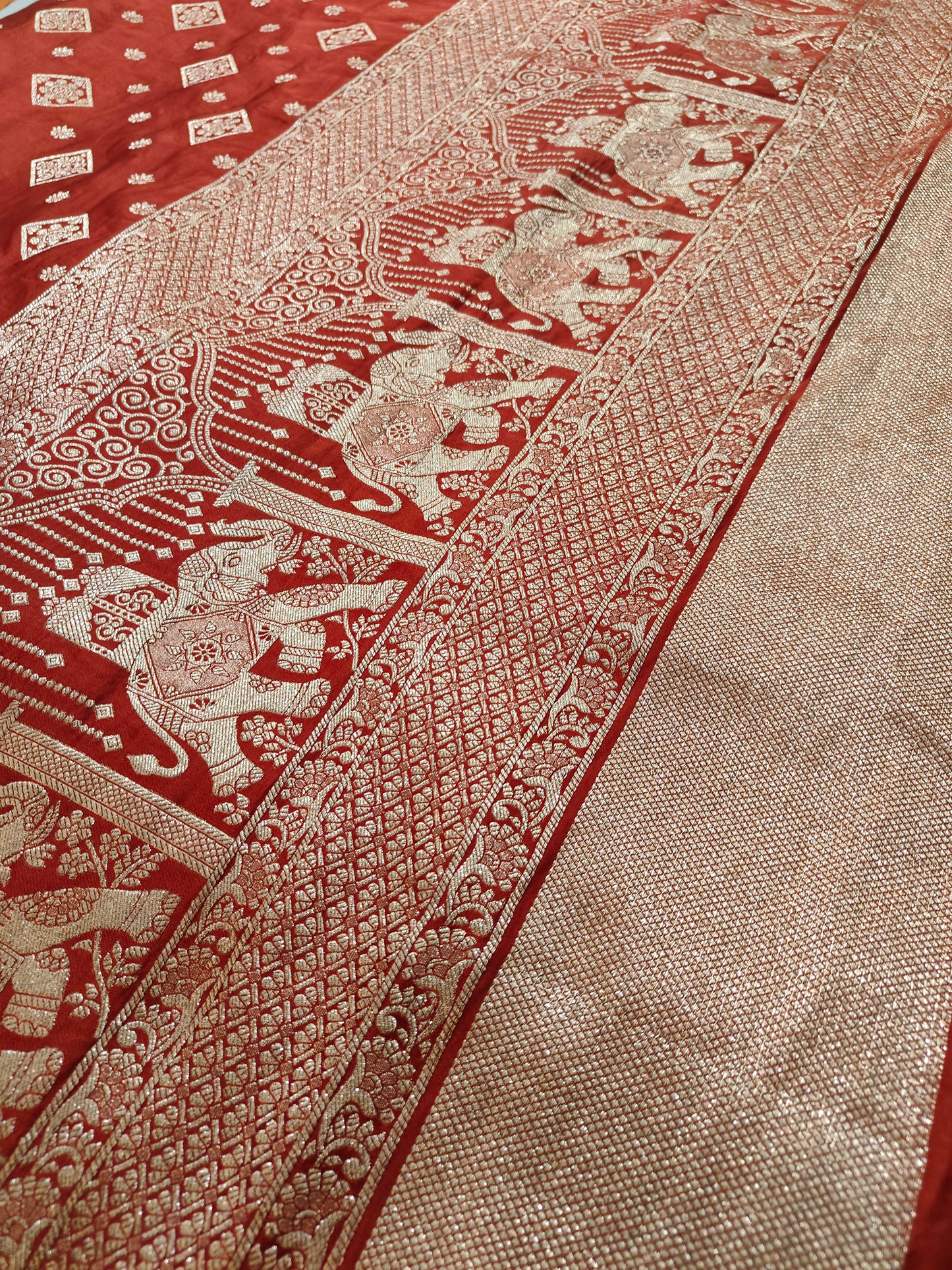 BROWN GAJJI KATAN SILK SAREE