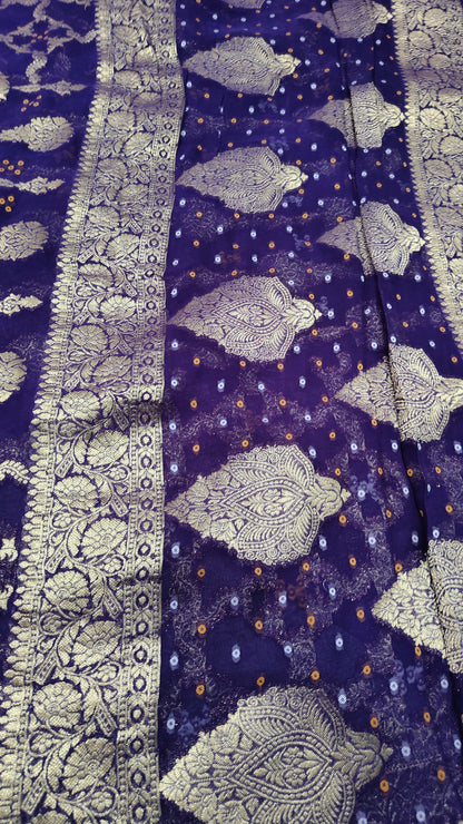 PURPLE KHADDI  GEORGETTE SAREE