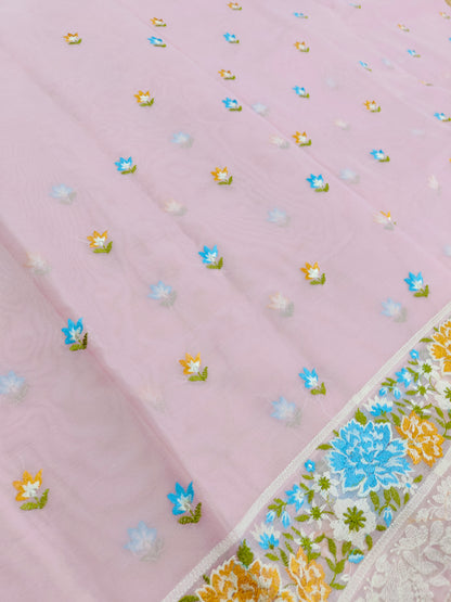 PARSI EMBROIDER ORGANZA SAREE