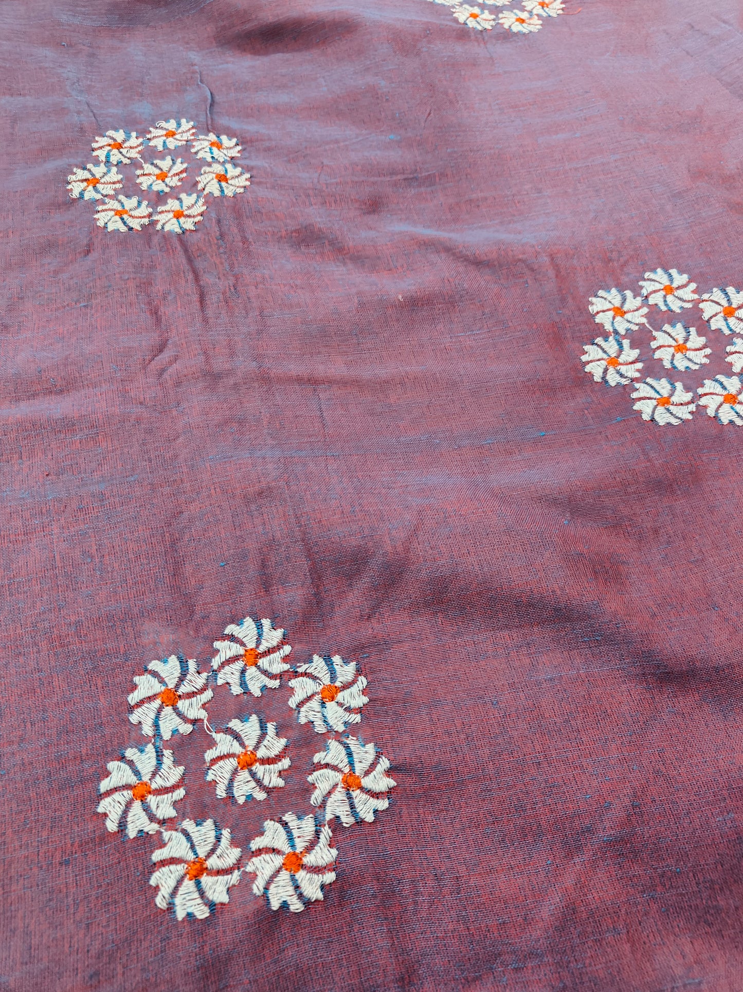 PARIJAT - KHADDI COTTON SAREE WITH EMBRIODERY