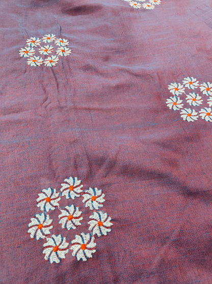 PARIJAT - COTTON SAREE WITH EMBRIODERY