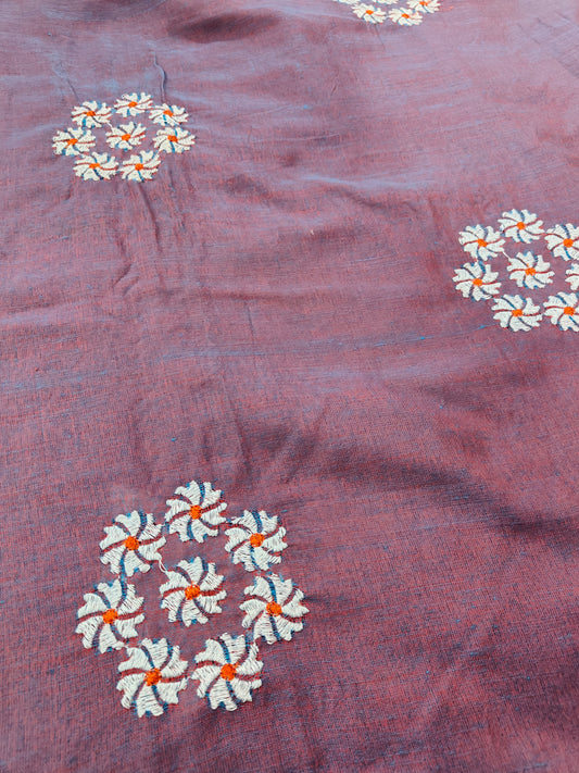 PARIJAT - COTTON SAREE WITH EMBRIODERY