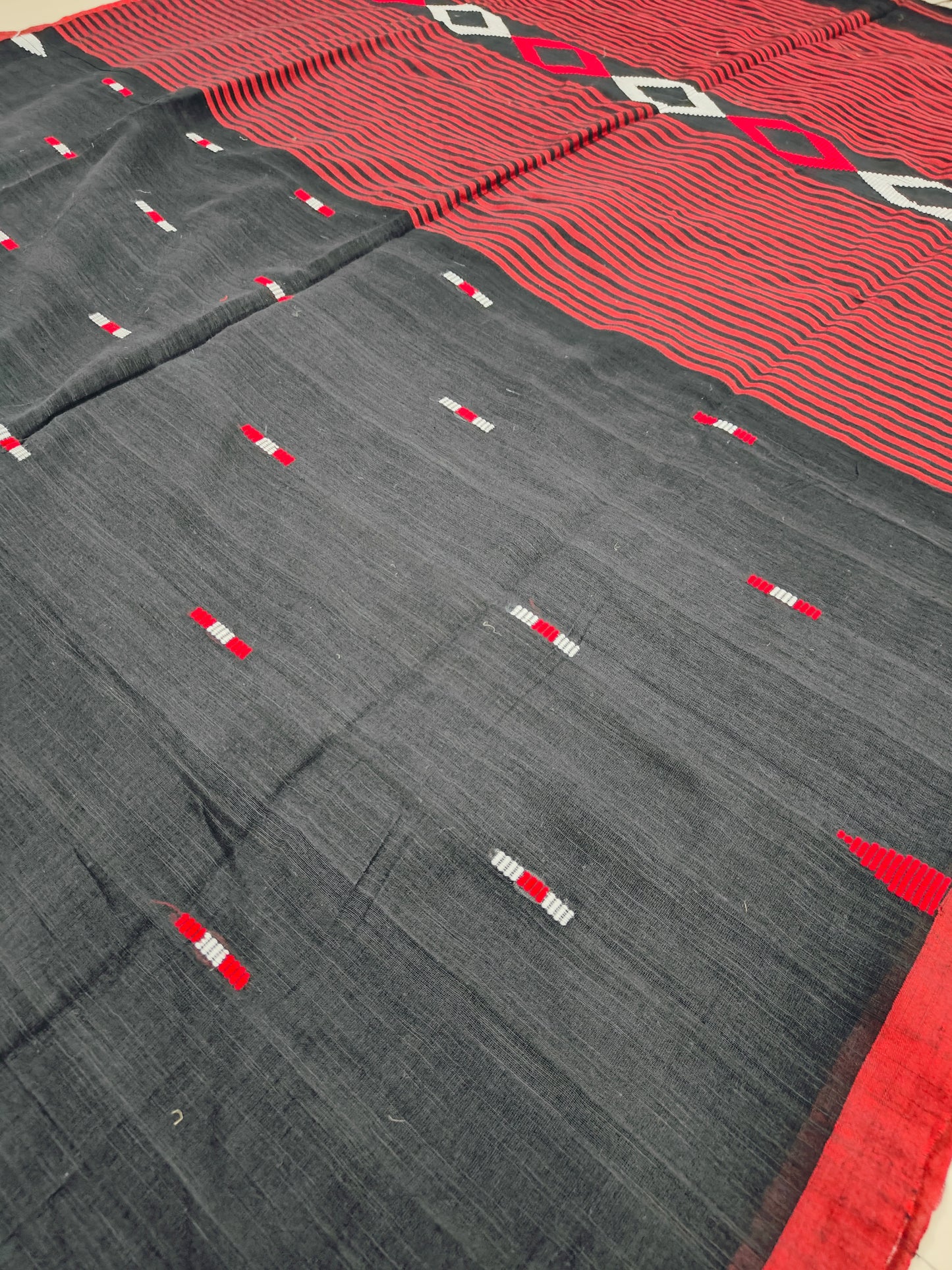 BLACK KHADDI COTTON WITH GHICCA EMBRIODERY