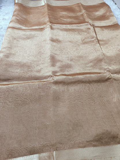 GOLD PURE TISSUE SILK SAREE WITH BORDER