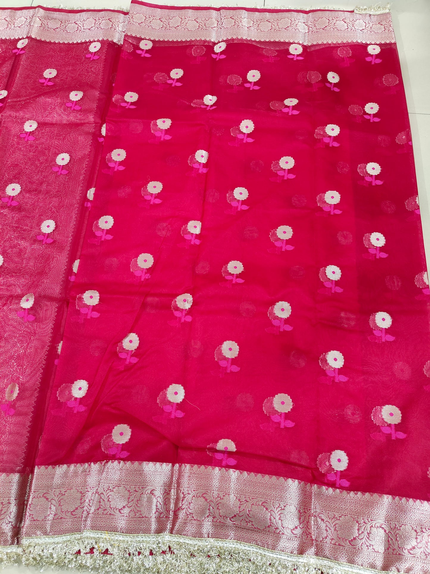 RANI PINK KORA ORGANZA MAHARANI SAREES
