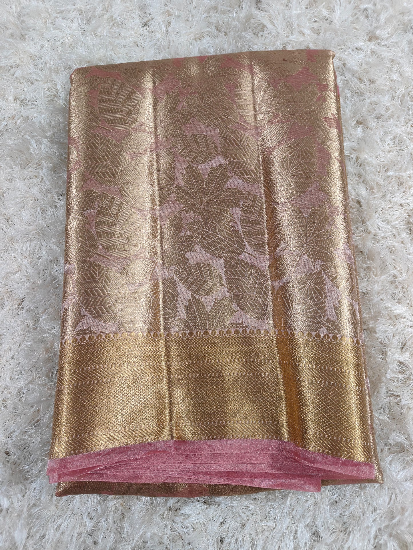 PINK GOLD PURE TISSUE SILK SAREE