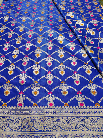 ROYAL BLUE MASHRU KATAN SAREES
