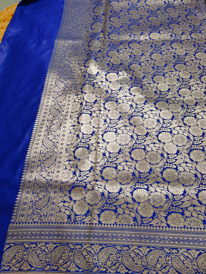ROYAL BLUE MASHRU KATAN SAREES