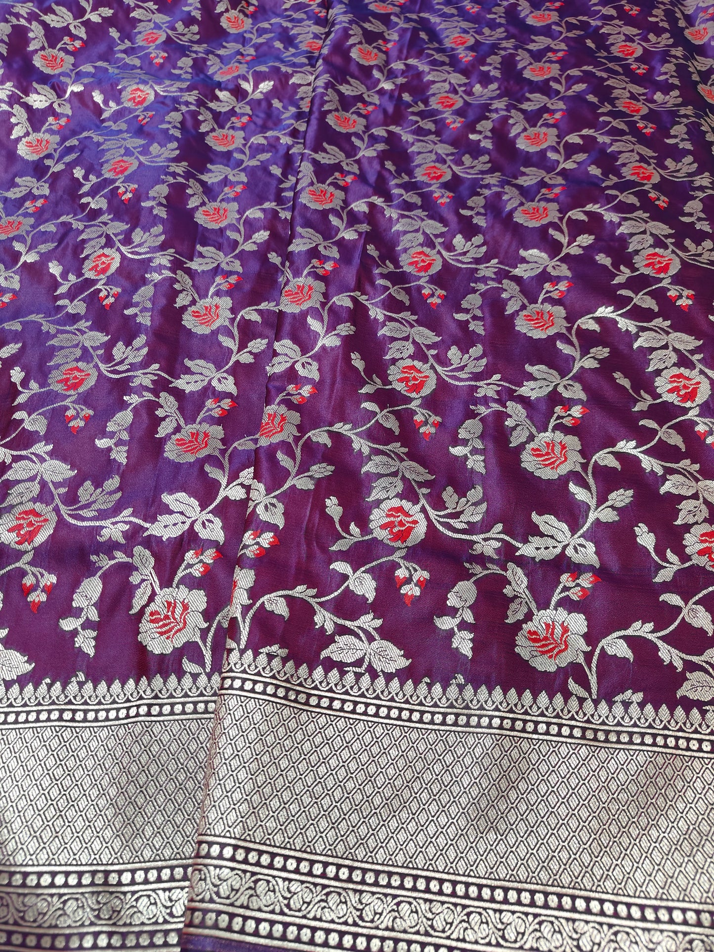 PURPLE MASHRU KATAN SILK SAREE