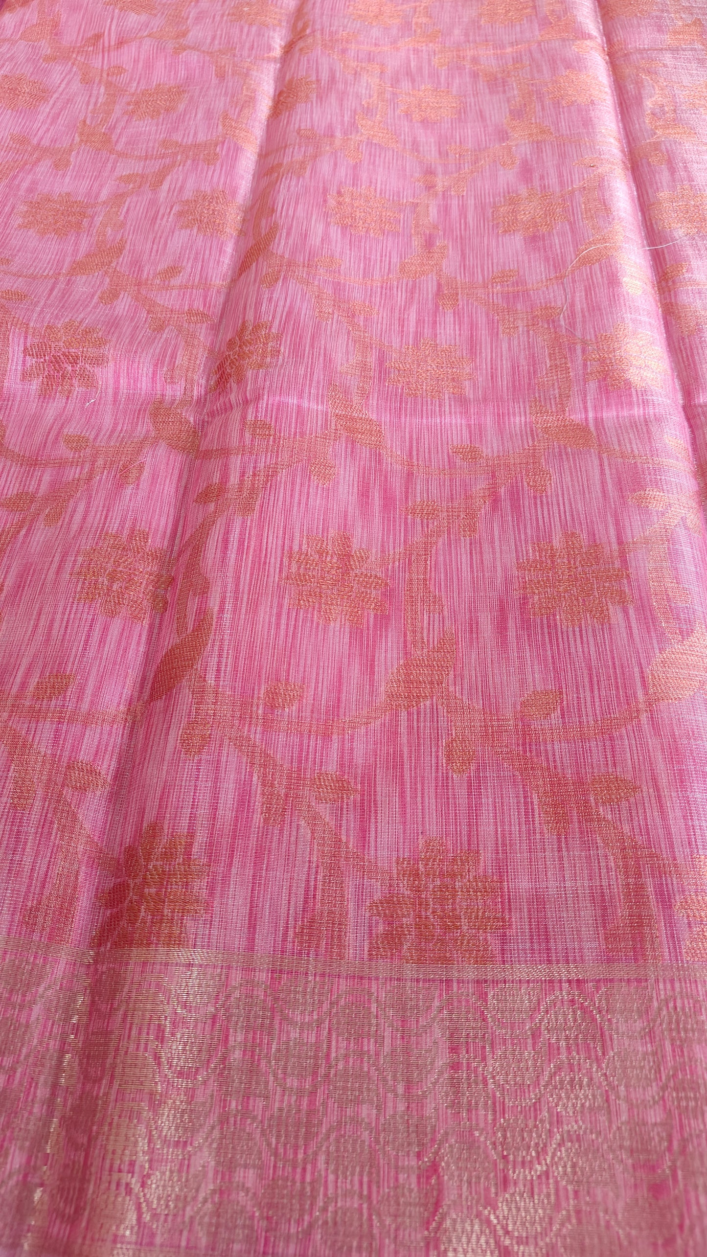 TISSUE LINEN WITH BROCADE BORDER