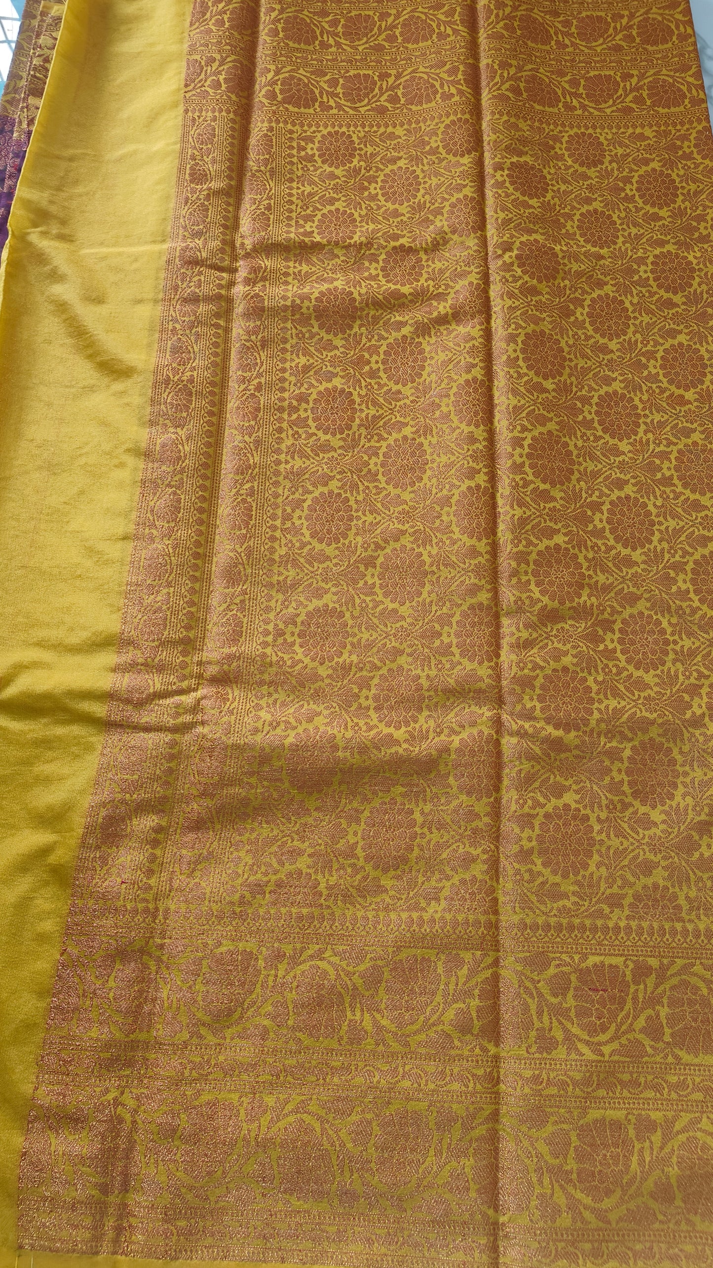 BURGANDY SEMI GEORGETTE COPPER ZARI SAREE