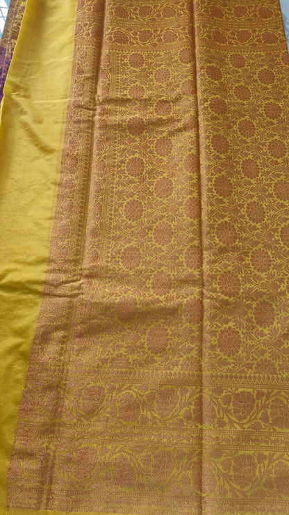 BURGANDY SEMI GEORGETTE COPPER ZARI SAREE