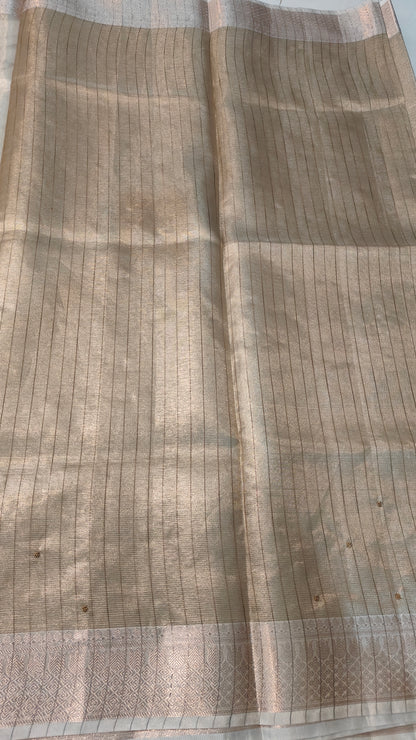 SUNEHRI CHEQUE KOTA TISSUE SAREES WITH ZARI