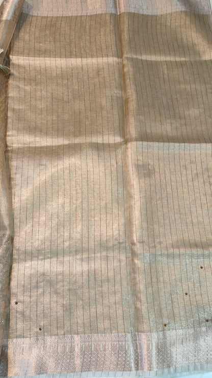 SUNEHRI CHEQUE KOTA TISSUE SAREE WITH ZARI
