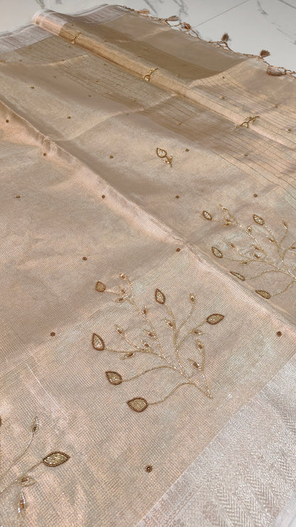 SUNEHRI CHEQUE KOTA TISSUE SAREES