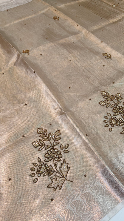 SUNEHRI CHEQUE TISSUE KOTA SAREES