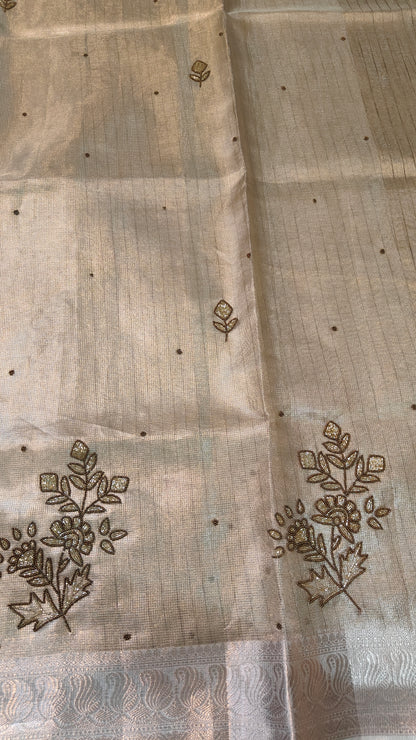 SUNEHRI CHEQUE TISSUE KOTA SAREES