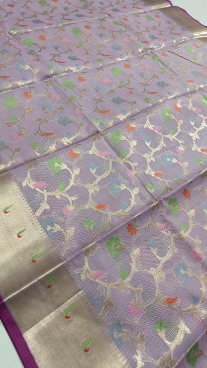 LAVENDER PAITHANI KOTA CHEQUE SAREES