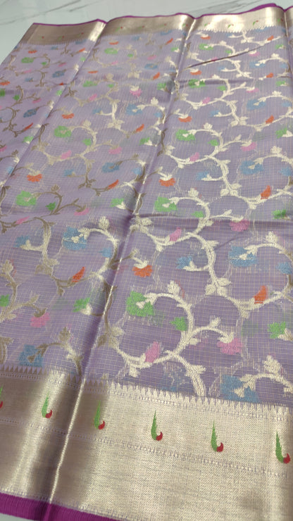 LAVENDER PAITHANI KOTA CHEQUE SAREES