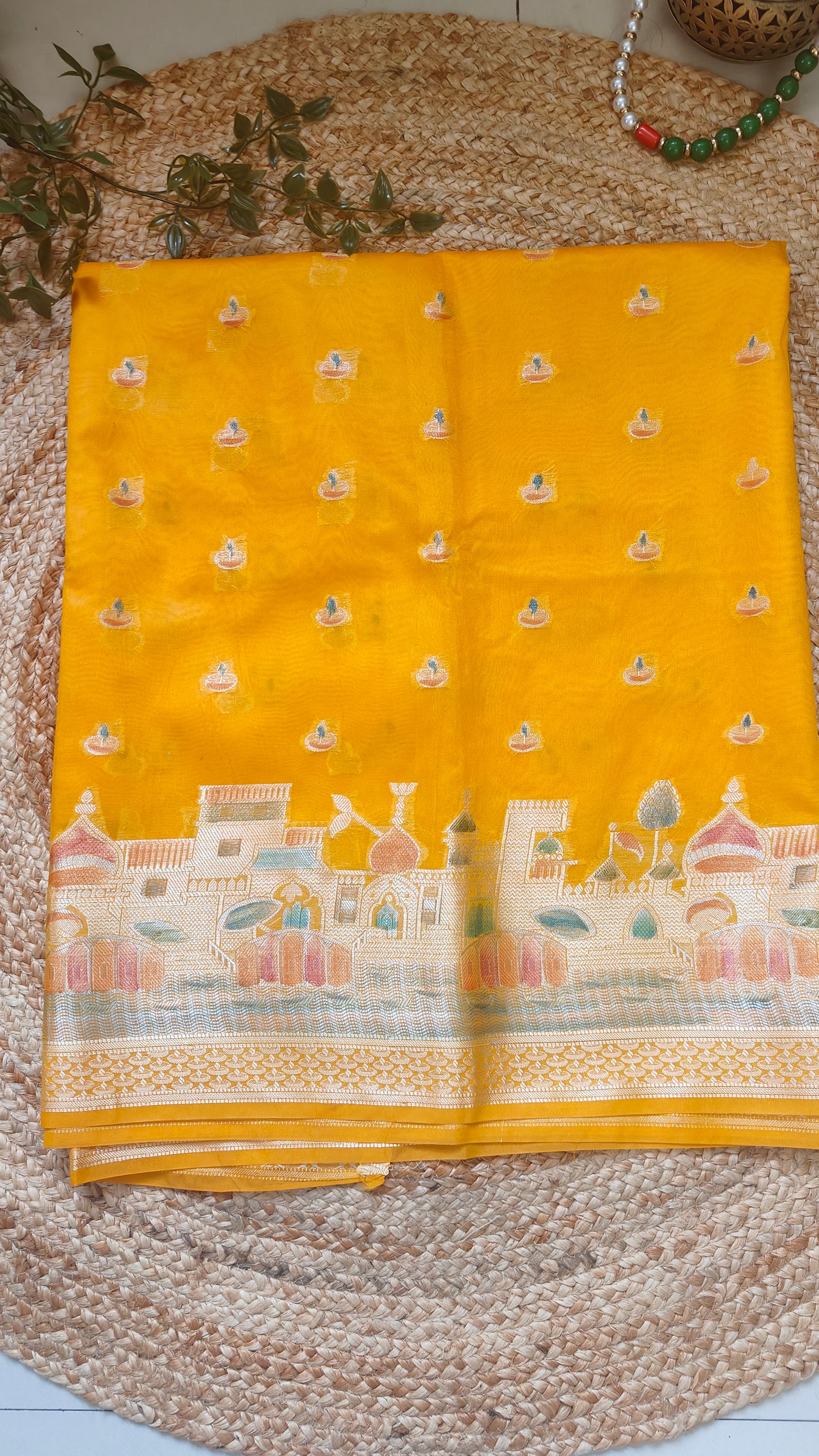 YELLOW WARM SILK BANARASI GHAT SAREE